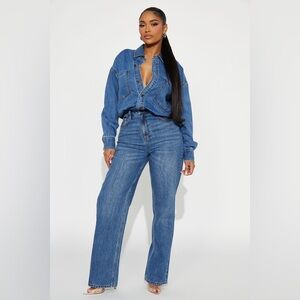 Farmer's Market Cutie Denim Jumpsuit - Medium Wash